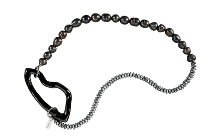 Hematite, Pearls 50-50 - White & Black