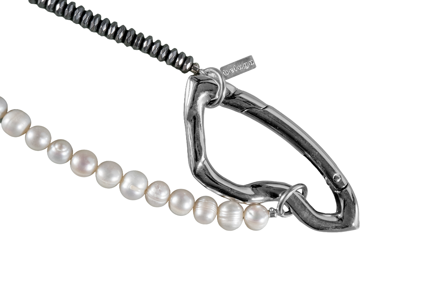 Hematite, Pearls 50-50 - White & Black