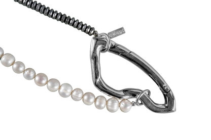 Hematite, Pearls 50-50 - White & Black