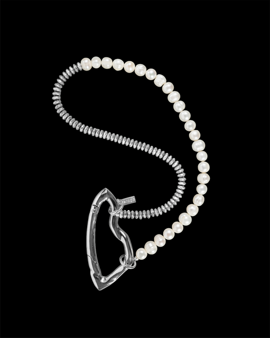 Hematite, Pearls 50-50 - White & Black