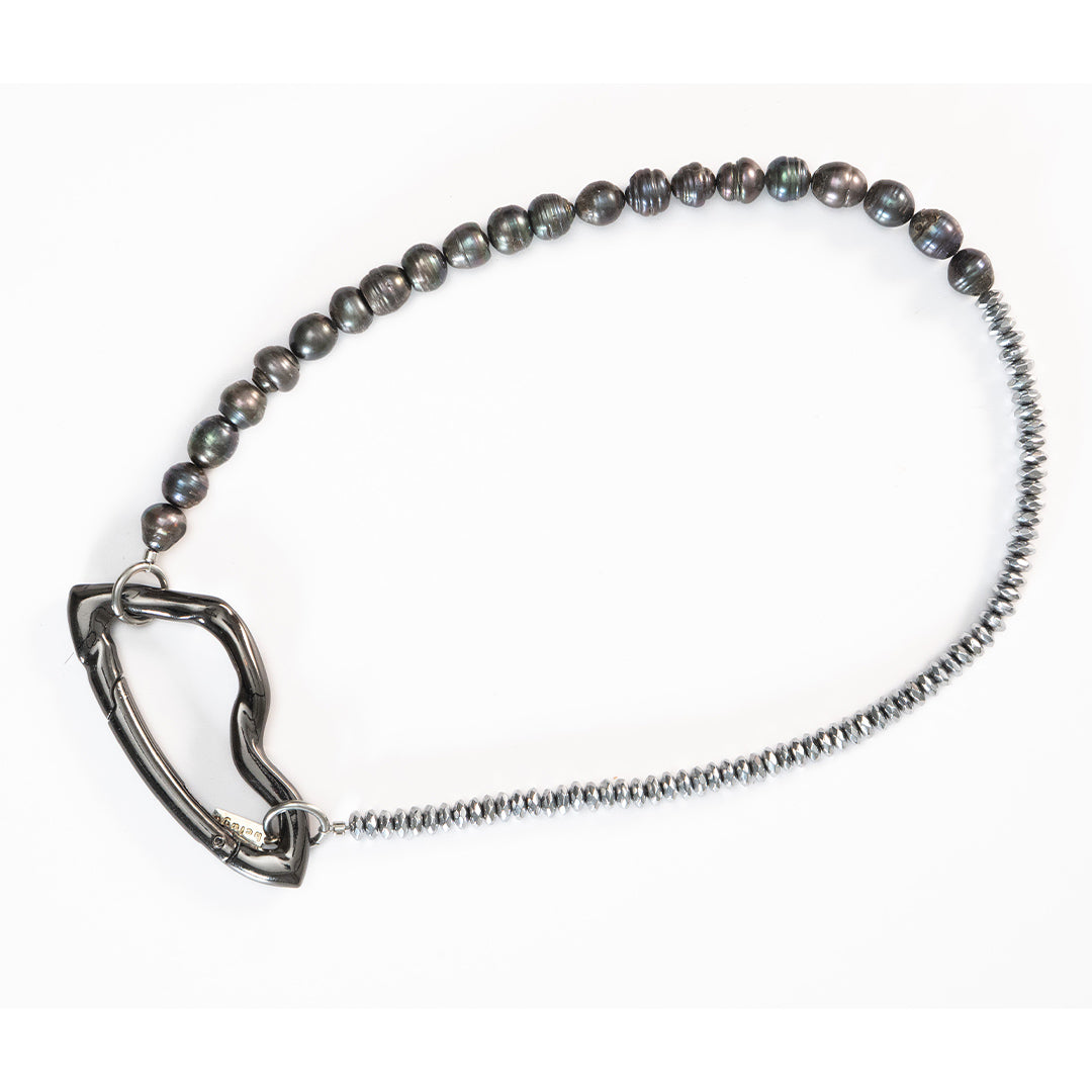 Hematite, Pearls 50-50 - White & Black