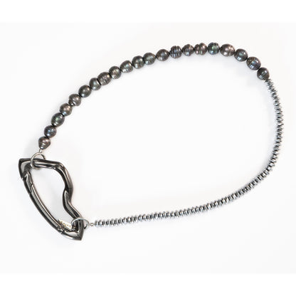 Hematite, Pearls 50-50 - White & Black