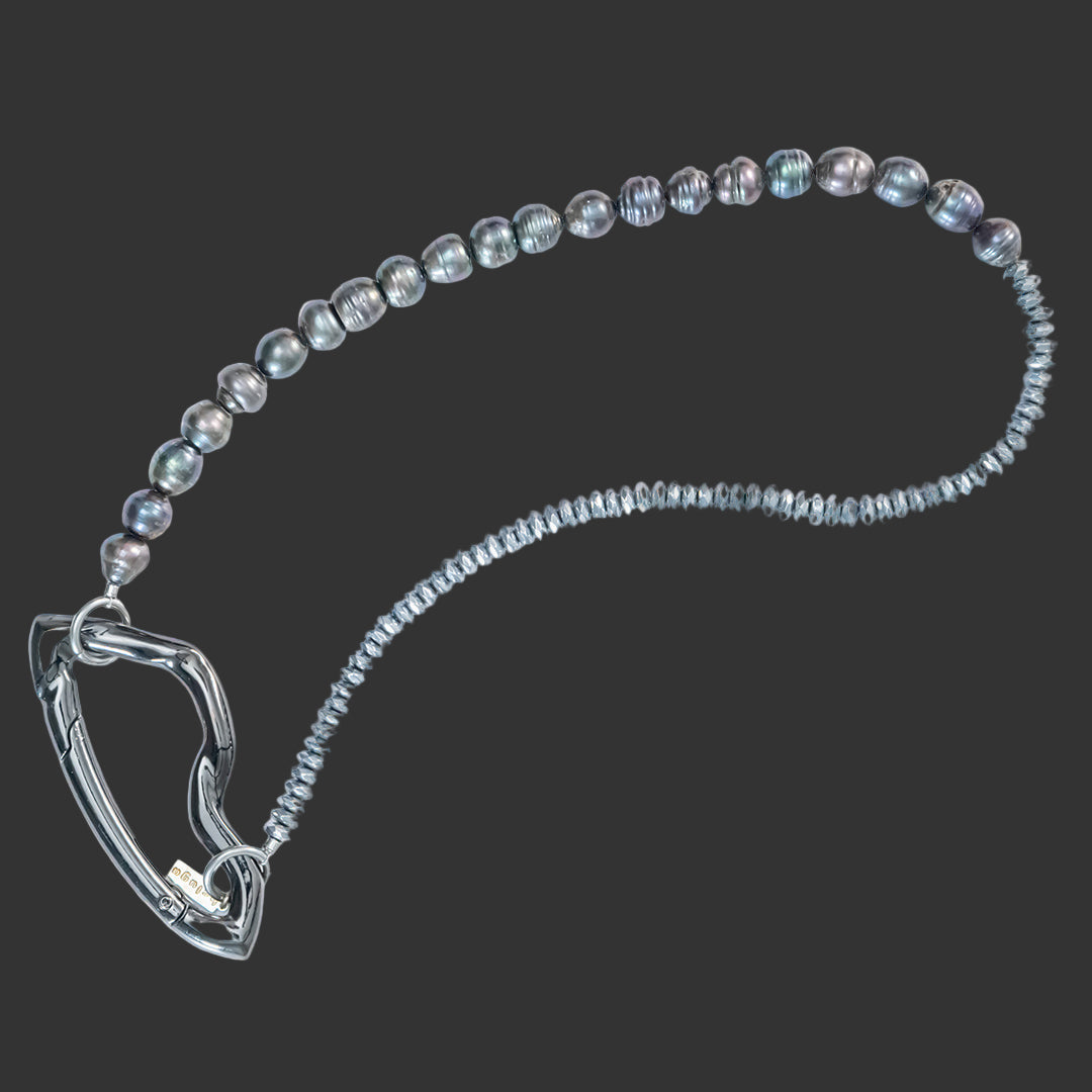 Hematite, Pearls 50-50 - White & Black