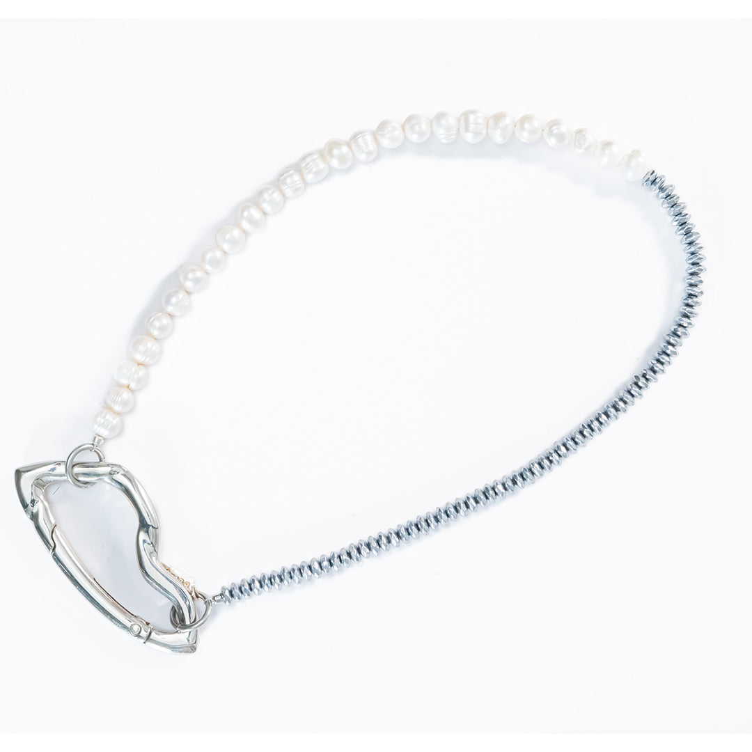 Hematite, Pearls 50-50 - White & Black