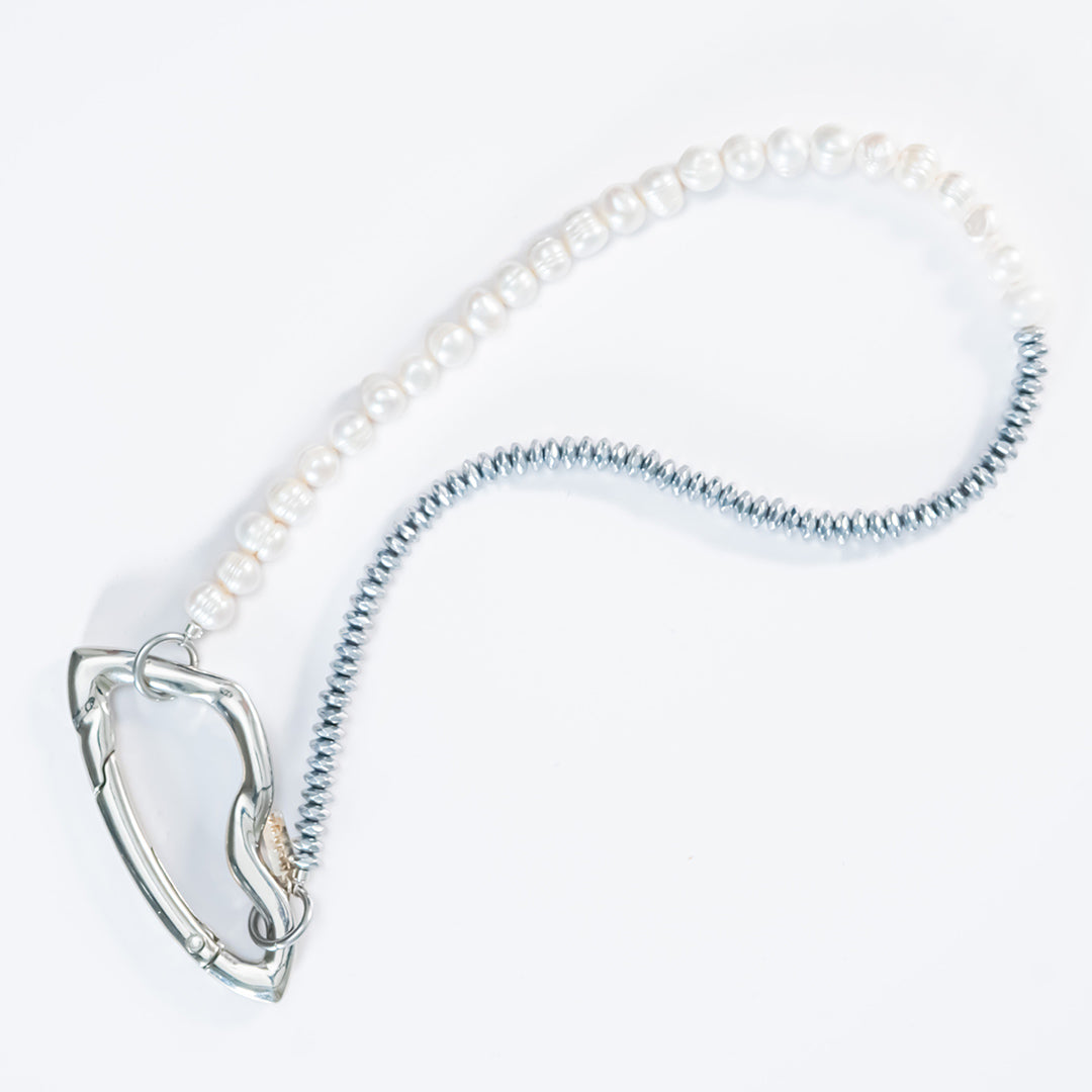 Hematite, Pearls 50-50 - White & Black