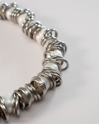 Stainless steel, 12mm pearls