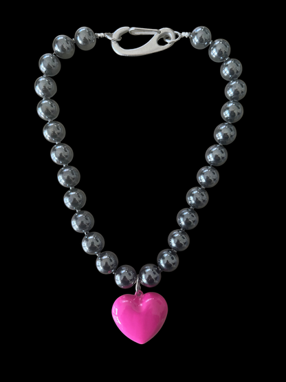 Heart Hematite Necklace