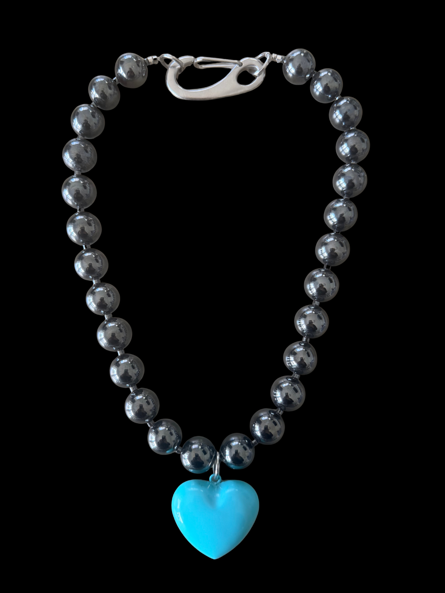 Heart Hematite Necklace