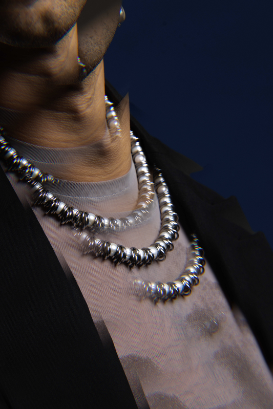 Stainless steel, 12mm pearls